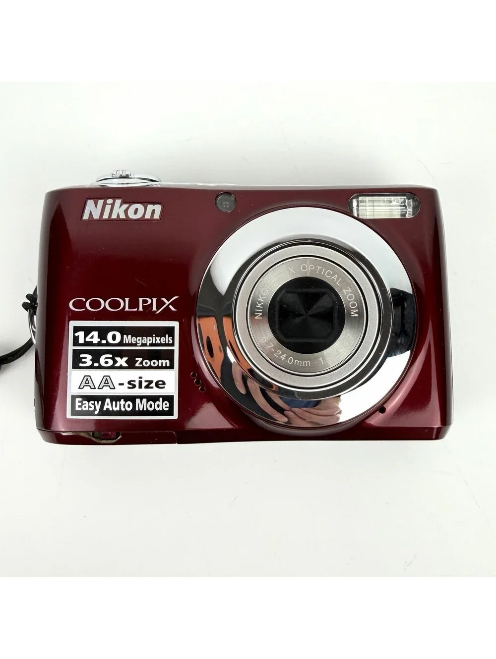 Nikon Coolpix L24 14.0MP Red Digital Camera Read Desc Parts/Repair